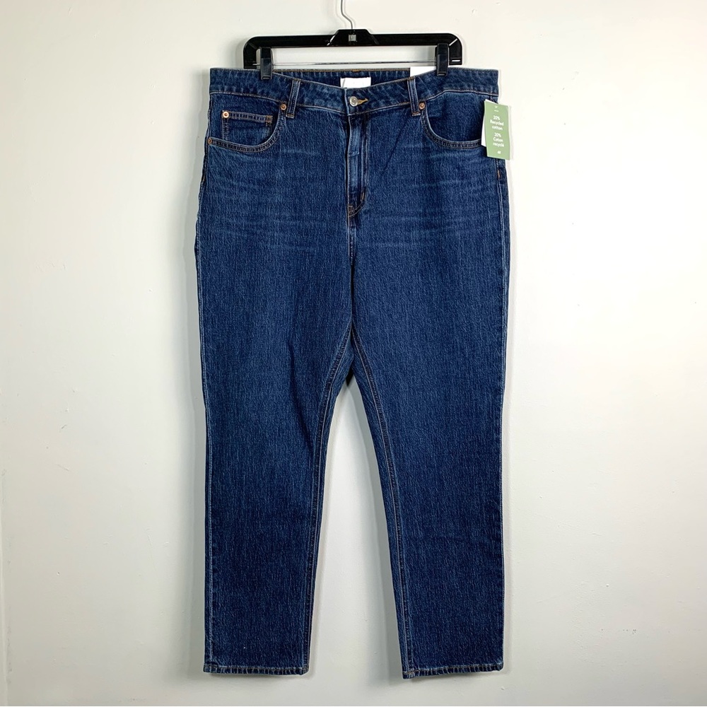New H&M Jeans High Rise Ankle Skinny Size 16 Dark Blue  High Waist